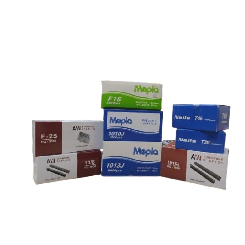 Staples Paku Tembak Gun Tacker Kompresor Paku Angin Paku T, Paku I, Paku U, Paku F