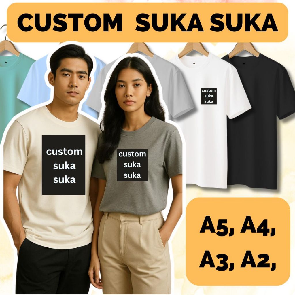 BAJU KAOS SABLON CUSTOM SATUAN FOTO GAMBAR NAMA TULISAN KATA - KATA DESAIN SENDIRI