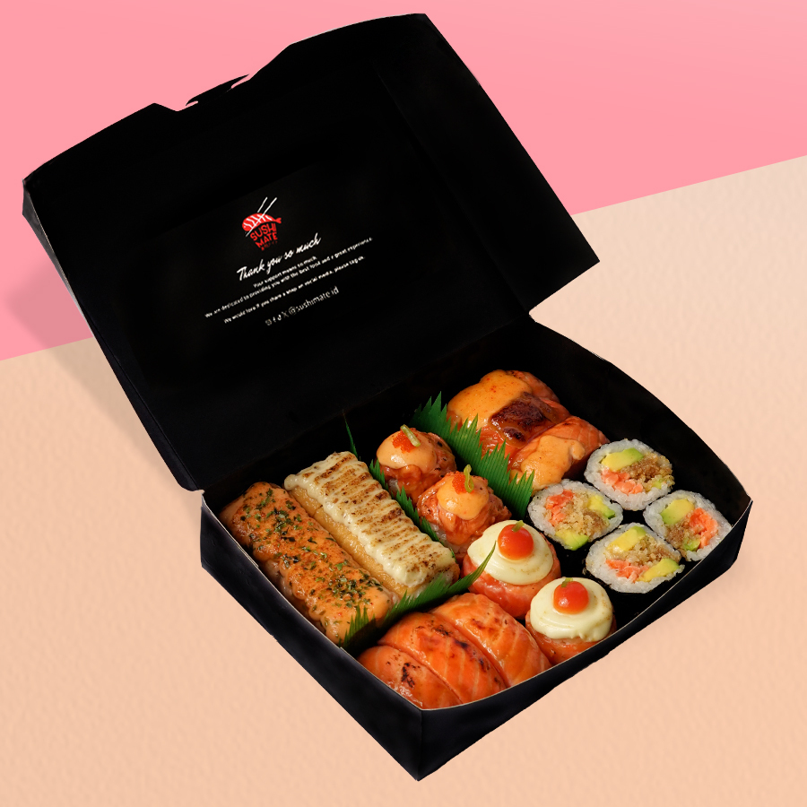 

Sushi Salmon Go Platter 1, No Spicy (22 pcs) - Sushi Mate - Halal