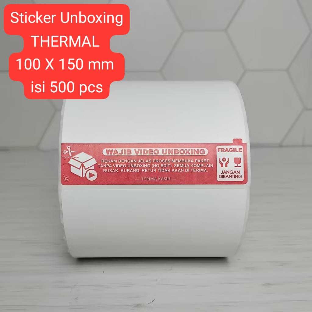 

Label Thermal 100x150 mm Stiker Video Unboxing Resi Pengiriman ISI 500 PCS