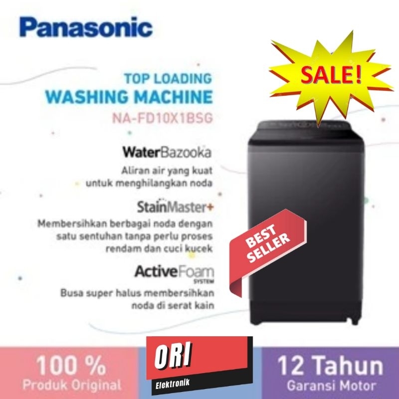 PANASONIC MESIN CUCI 1 TABUNG TOP LOADING 10 KG NA-FD10X1BAG