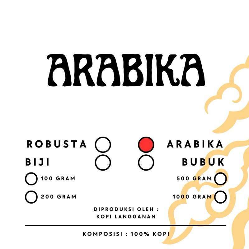 

KOPI ARABIKA MURNI BUBUK/BIJI
