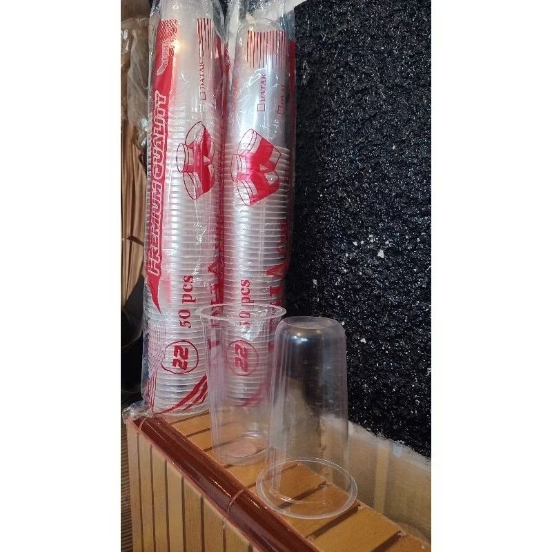 Cup 22 oz oval merk ALPHA, 1 roll isi 50 pcs