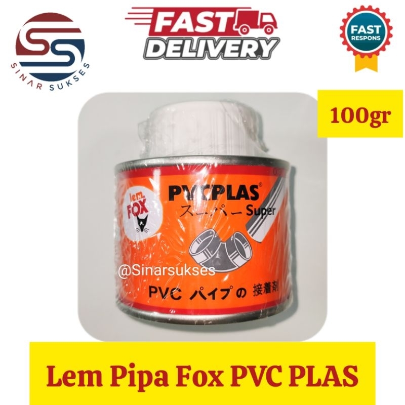 Lem Pipa FOX PVC PVCPLAS/ PVCPLAS Kaleng 100 gr