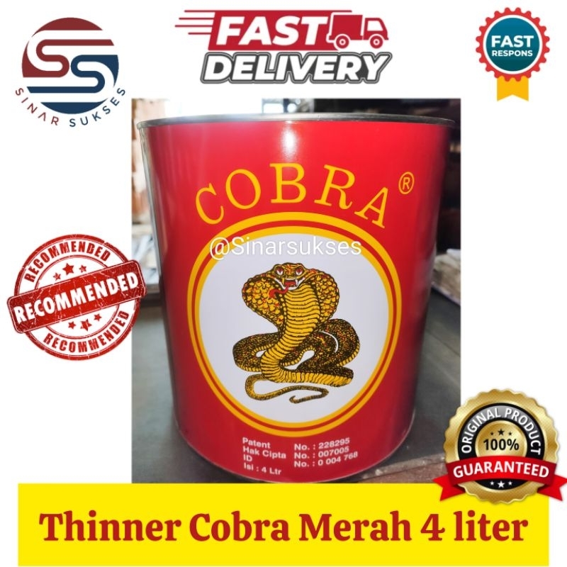 Thinner Cobra Merah 4 liter/ Thiner Cobra Merah 5 liter/Tiner Cobra Merah/TENER/thinner Cobra besar/