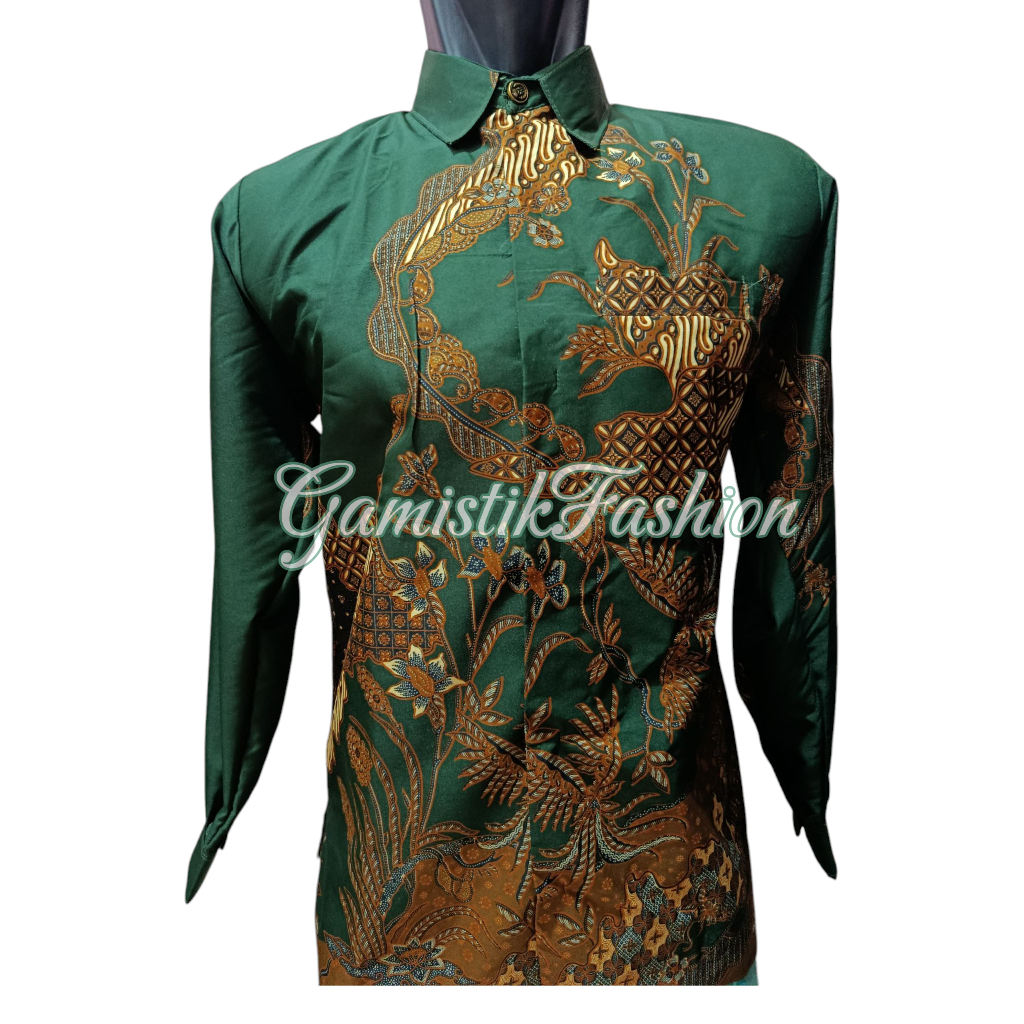 KEMEJA BATIK PRIA BAHAN SEMI SUTRA DAN DOLBY PREMIUM. KEMEJA PRIA LENGAN PANJANG LAPIS PURING SEMI S