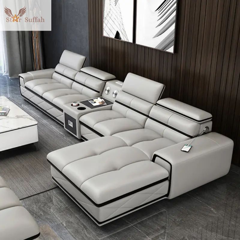 Sofa tamu bentuk L design terbaru kursi sofa ruang tamu model kekinian