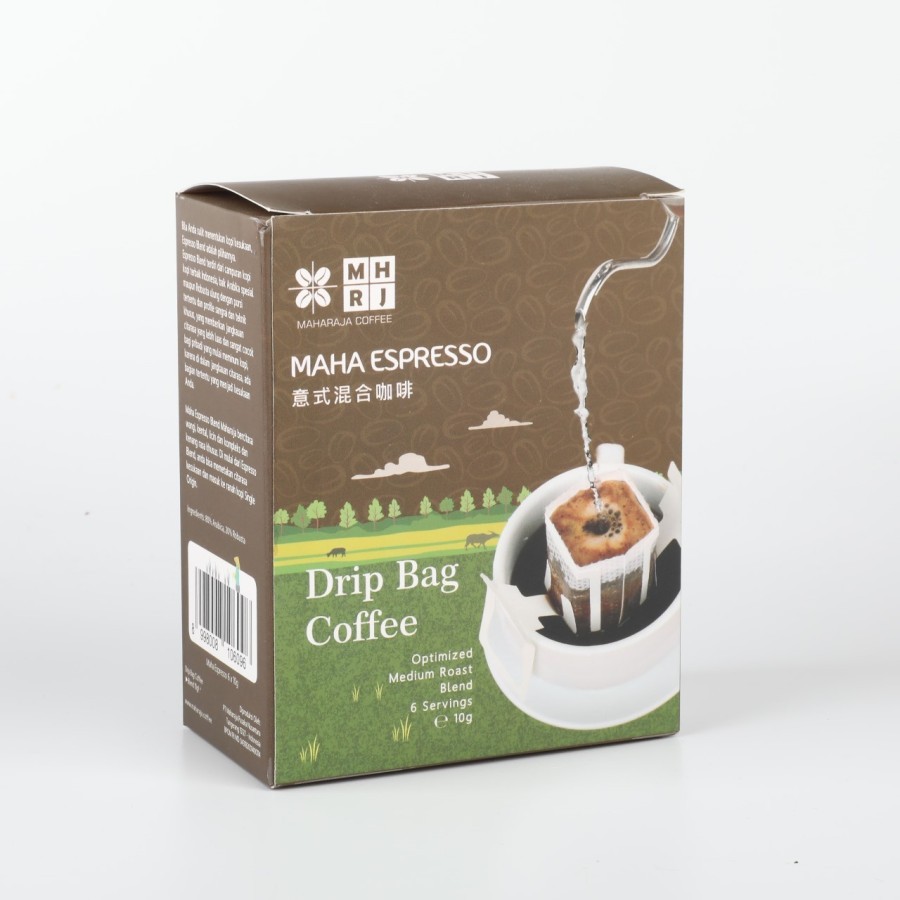 

Maharaja Drip Bag Coffee Maha Espresso Blend kopi dalam filter tanpa ampas - 6 pack