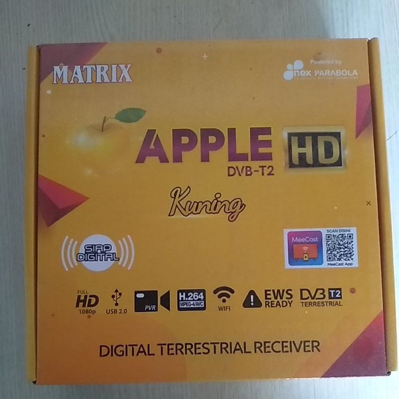 set top box dvbt2 matrix Apple kuning
