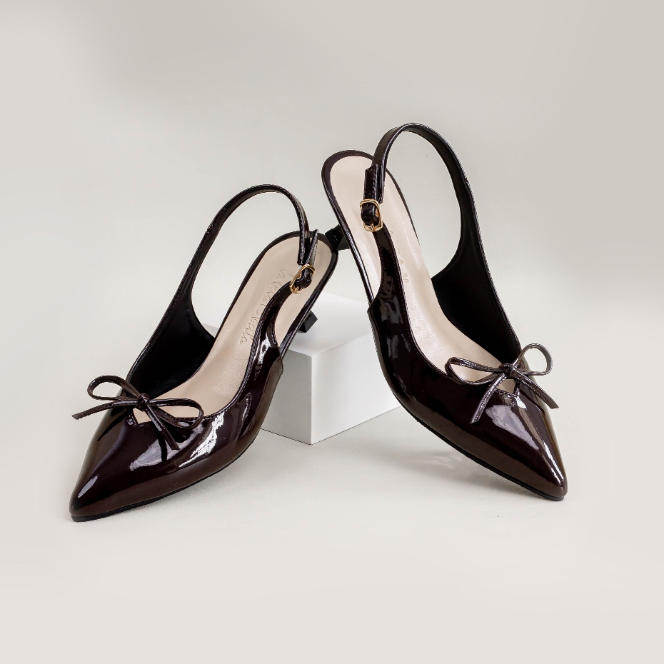 La Vita E Bella Lily Women Slingback Shoes Hak 5 cm Pointed Kitten Heels Sandal Wanita [LV 5504]