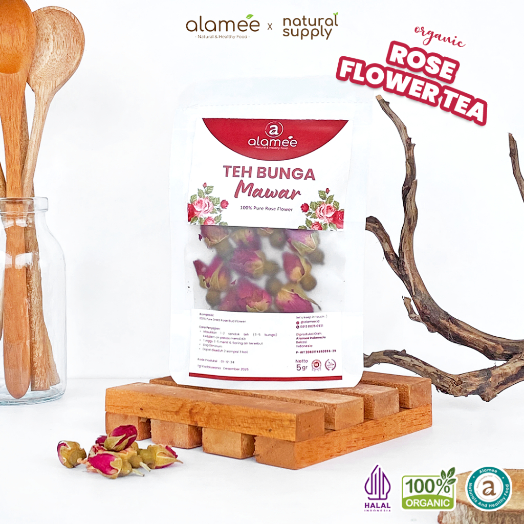 

Teh Bunga Mawar Rose Flower Kemasan Toples Flower Tea Organik Kering Dried Alami 5gr