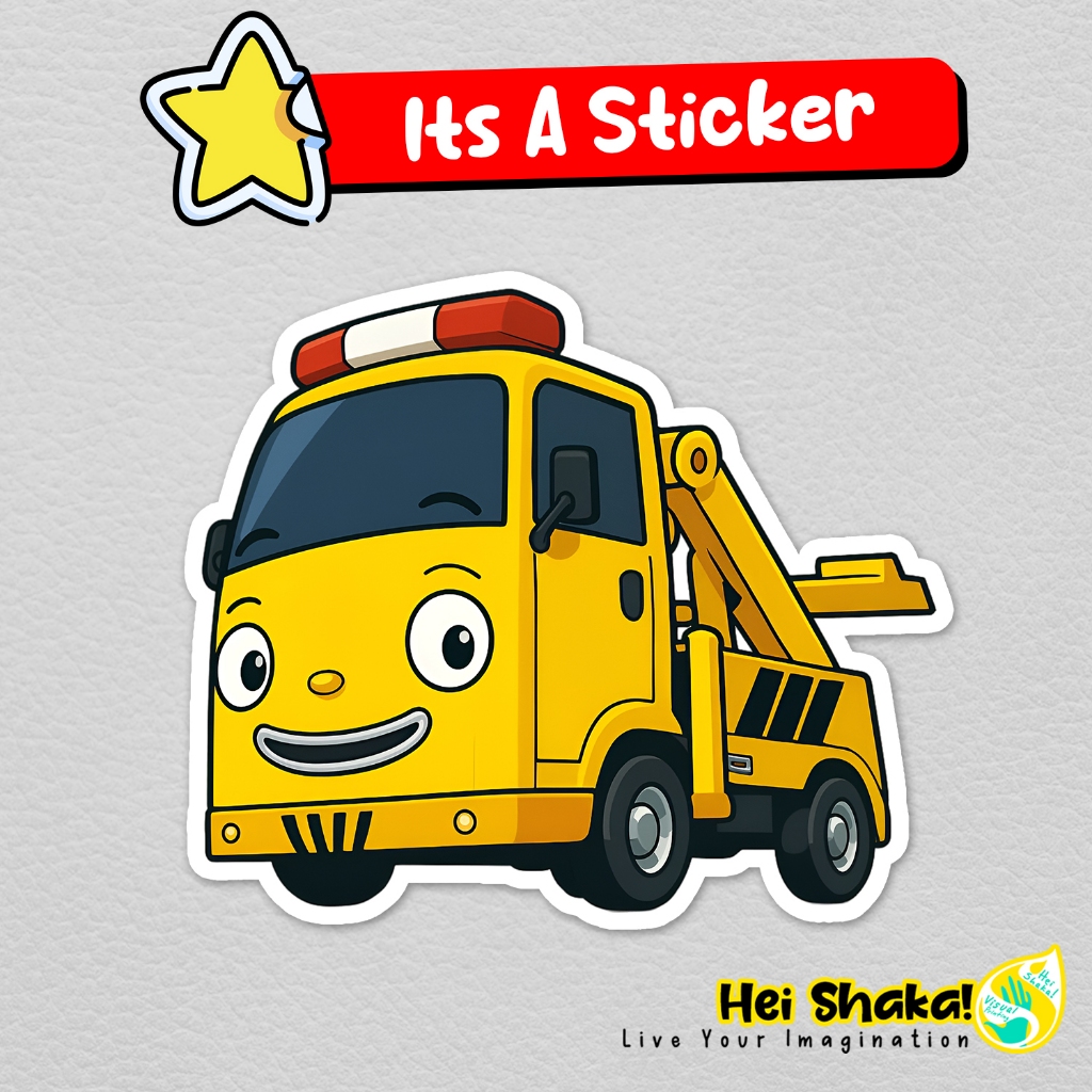 

Stiker Toto Towing Car The Little Bus Sticker Kartun Mobil Vinyl Anti Air