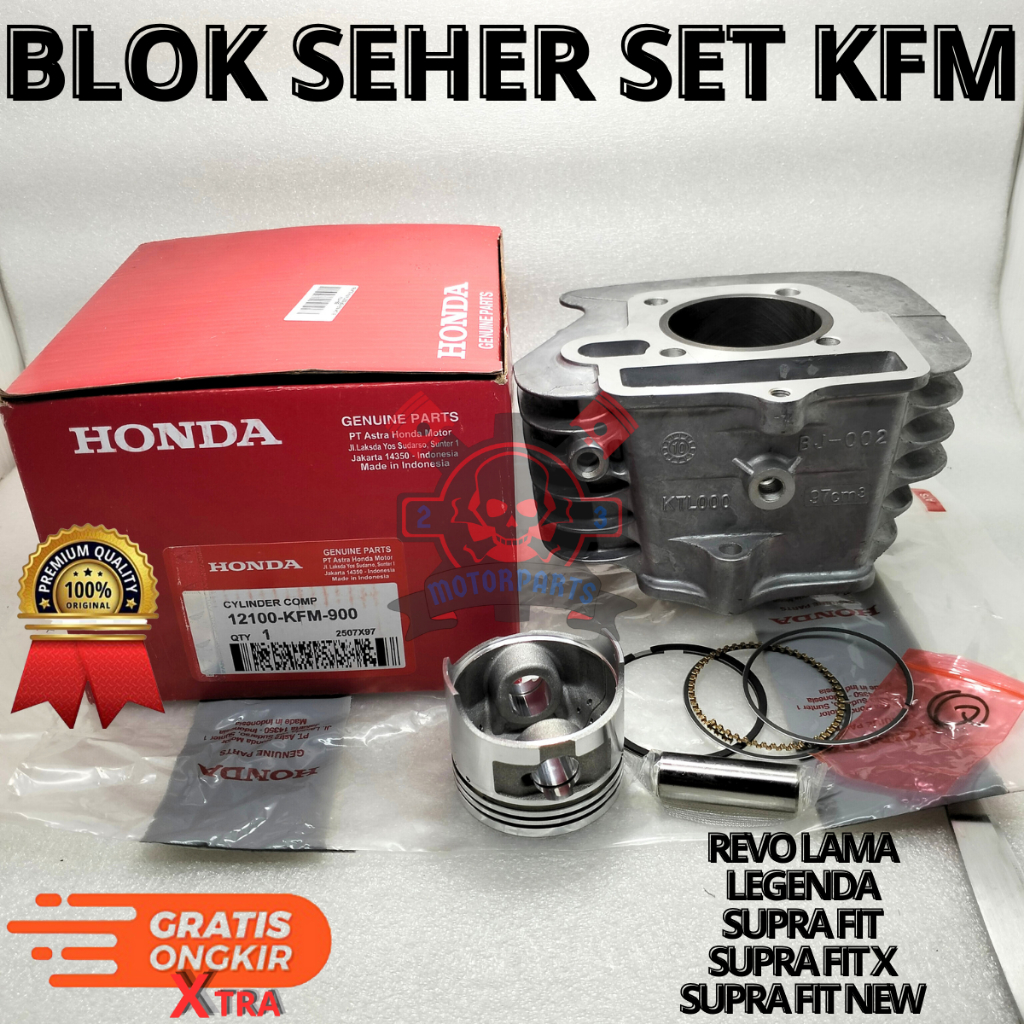 Blok Seher Honda KFM Block Piston Revo Lama Astrea Legenda Supra Fit New Boring Silinder Set Kualita