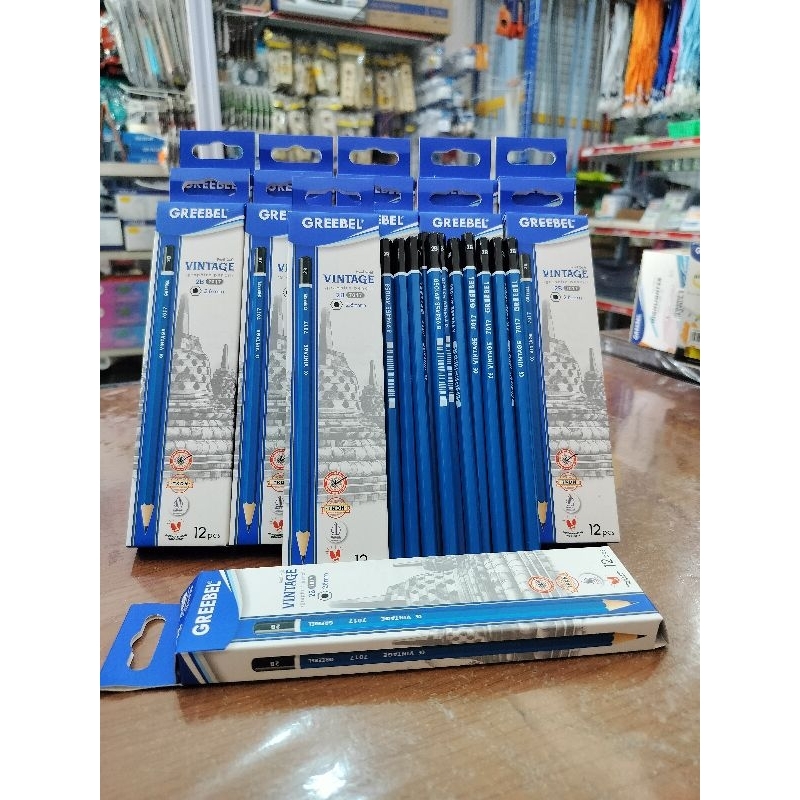 

Pensil Greebel 2B Vintage 7017 (1 Box isi 12 )