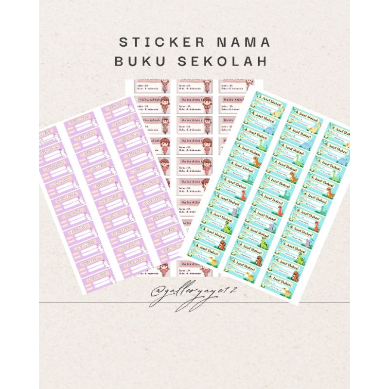 

Sticker Nama Buku Sekolah|Custom nama mapel kelas|Isi 30 Pcs
