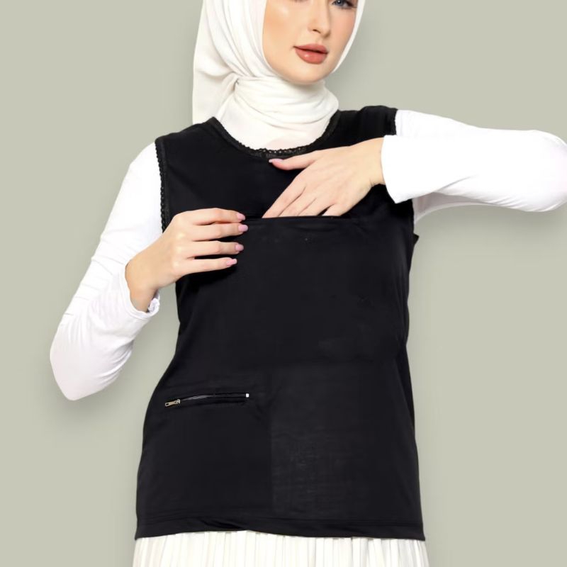 SINGLET HAJI DAN UMROH WANITA PAKAI KANTONG/SINGLET UMROH WANITA PAKAI KANTONG