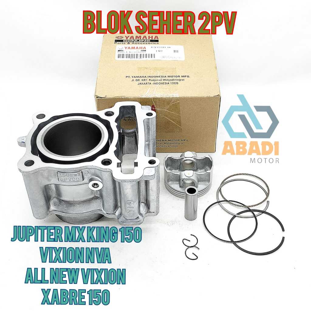 Blok Seher Set Ori Yamaha 2PV Jupiter MX King 150 All New Vixion NVA Xabre Cyelinder Bok Mesin Pisto