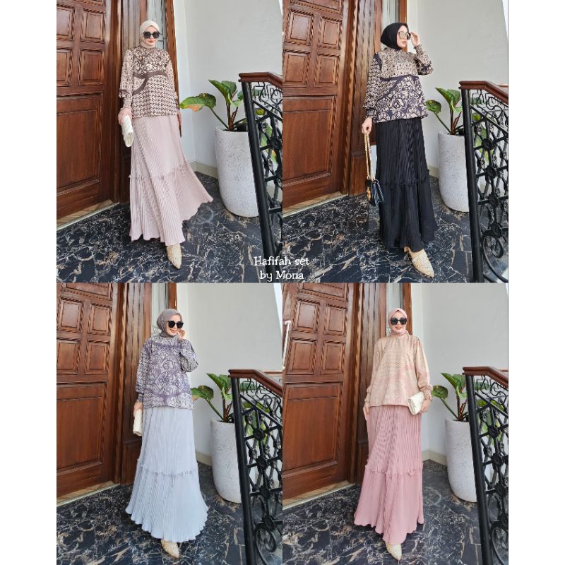 Hafifah set Rok by Mona Syari Set Rok Terbaru Set Rok Premium