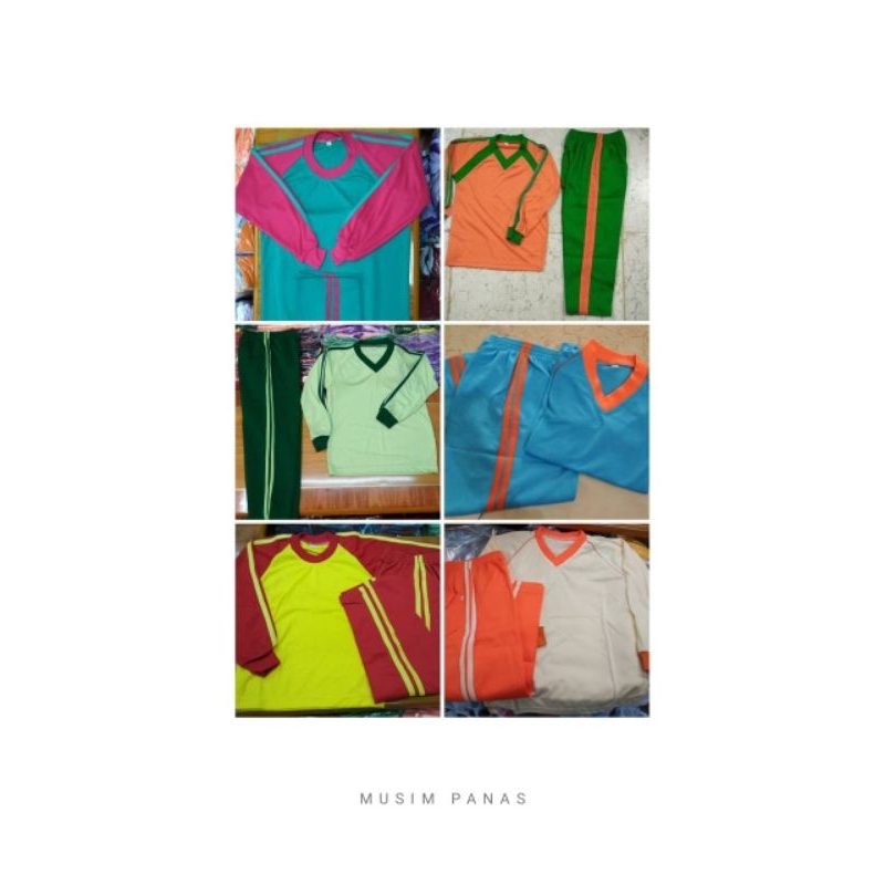 Stelan Baju Olahraga Anak TK/PAUD Bahan PE (baju) - Kaos (celana)/Lengan Panjang - Celana Panjang
