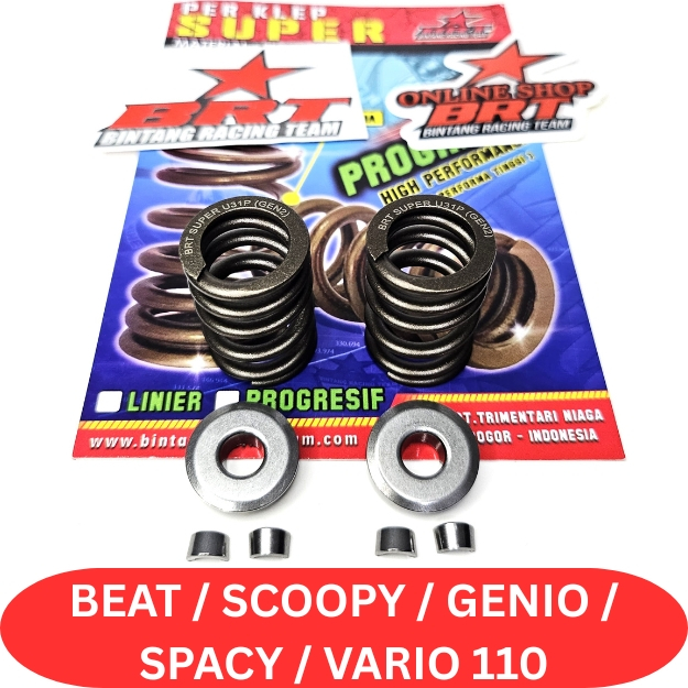 PER KLEP BRT Per Klep + Retainer Set 5mm Progresif BEAT SCOOPY GENIO SPACY VARIO 110 FI ESP POP KARB