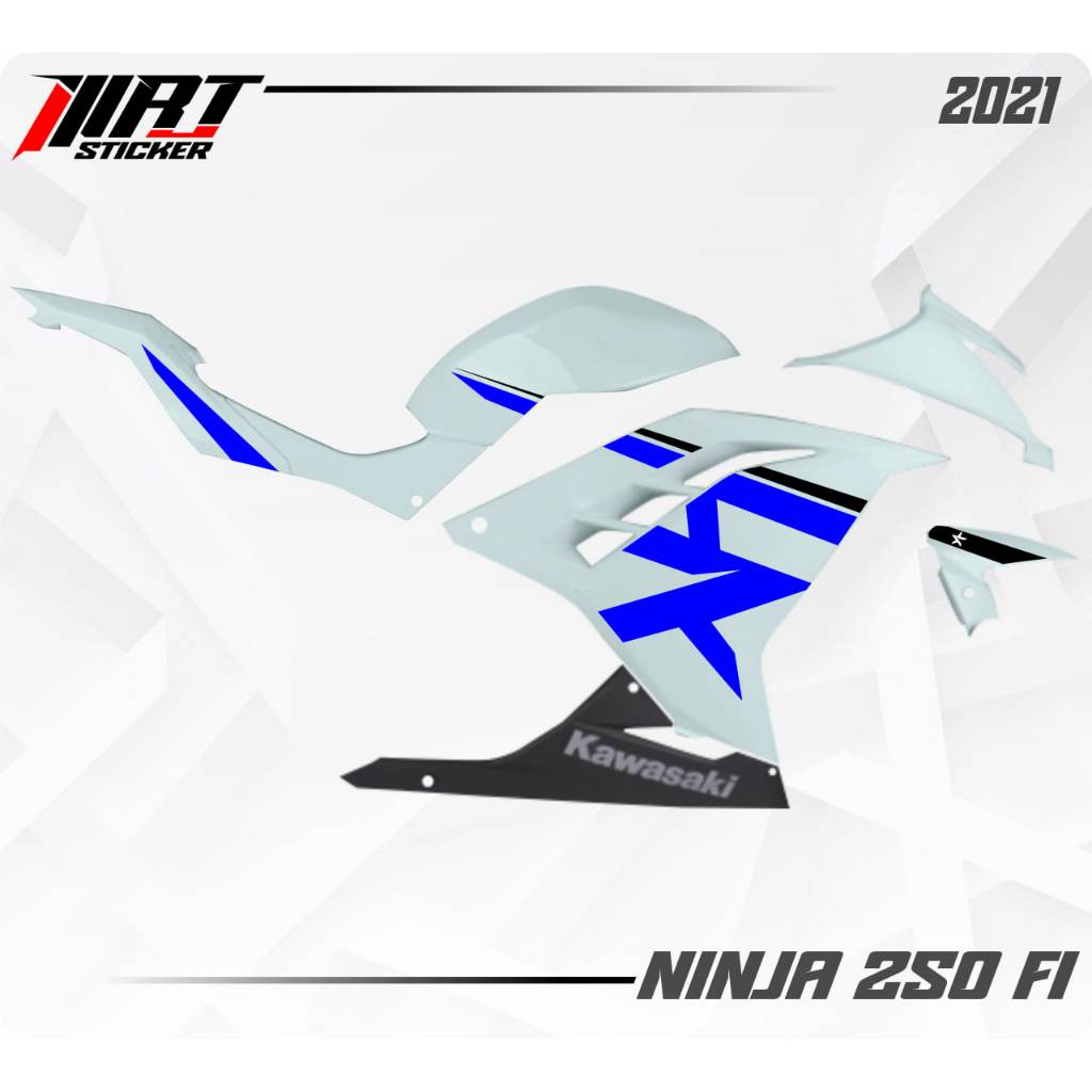 Striping Ninja 250 FI - Stiker Transparan Ninja 250 FI Tricki Star (Sudah Terpotong)