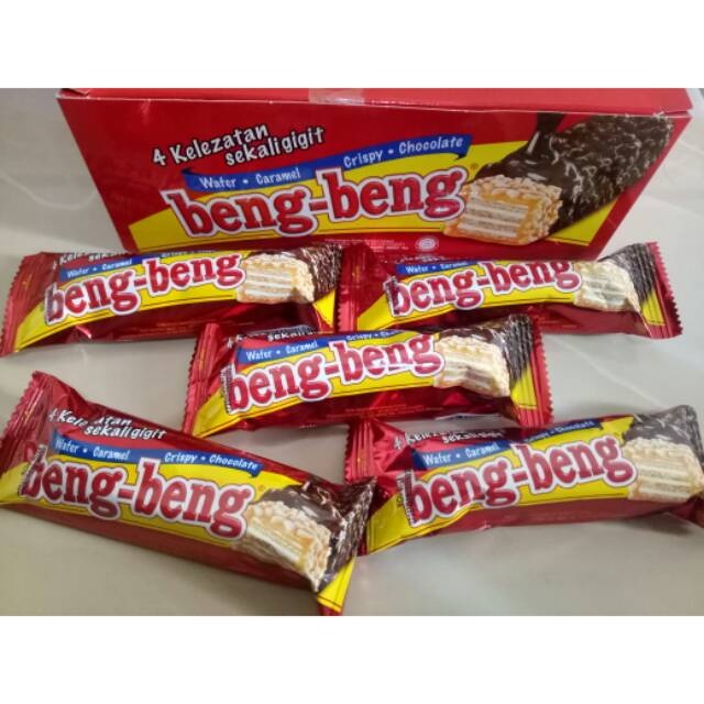 

Wafer Beng Beng Box isi 17 pcs x 25 gram Chocolate Wafer Caramel Crispy Reguler Original
