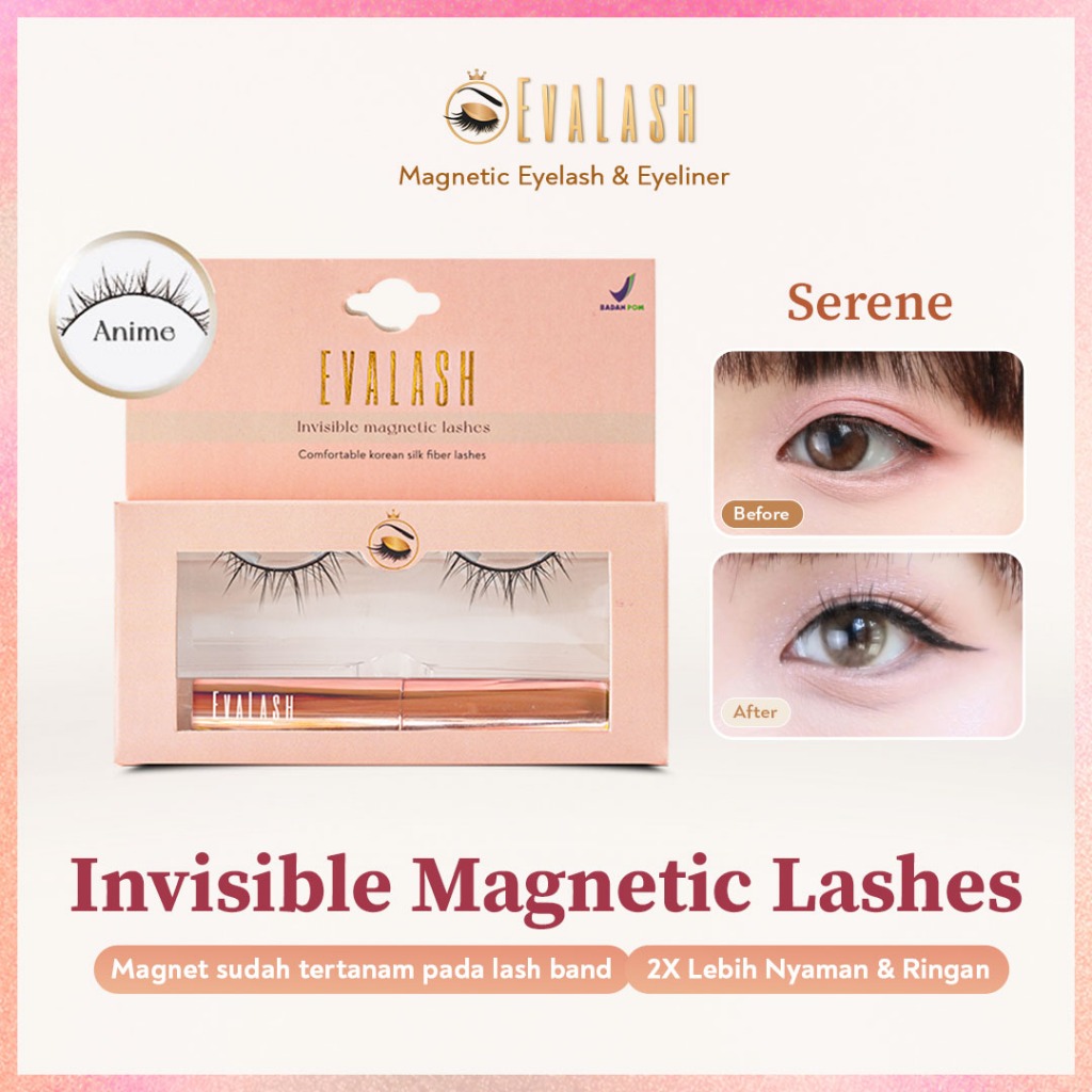 Bulu Mata Magnetic Evalash Invisible Eyelash Bulu Mata Palsu Magnet Eva Lash