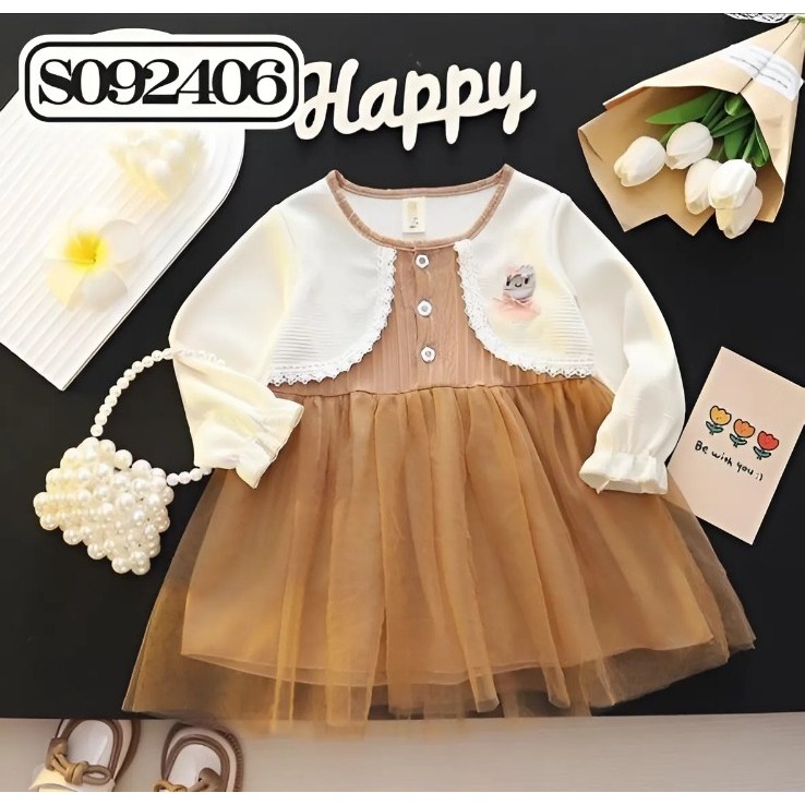 Dress Anak Perempuan Nyaman Di Pakai Usia 1-4 Tahun | Fashion Trendy Anak Cewek Model Dress 2in1 Car