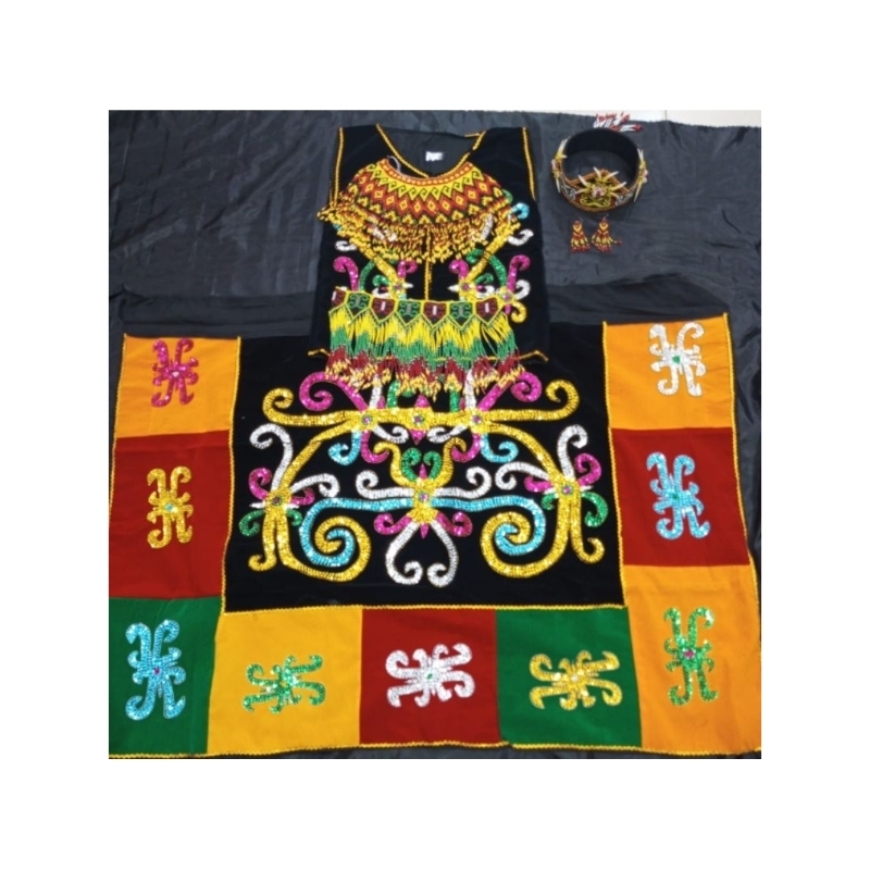 BAJU ADAT DAYAK PREMIUM FULL AKSESORIS KHAS DAYAK KENYAH // BAJU ADAT DAYAK FULL COLOUR