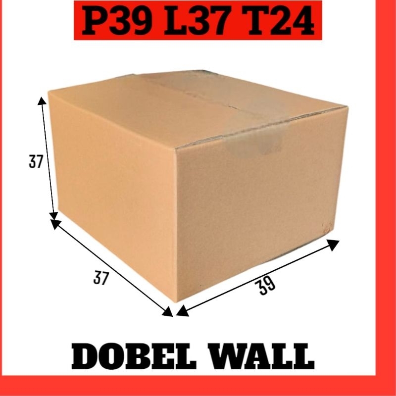 Kardus  Dobel Tebal  Packing Ukuran 39x37x24 Cm/ Kardus Packing Polos Tebal Kuat Premium