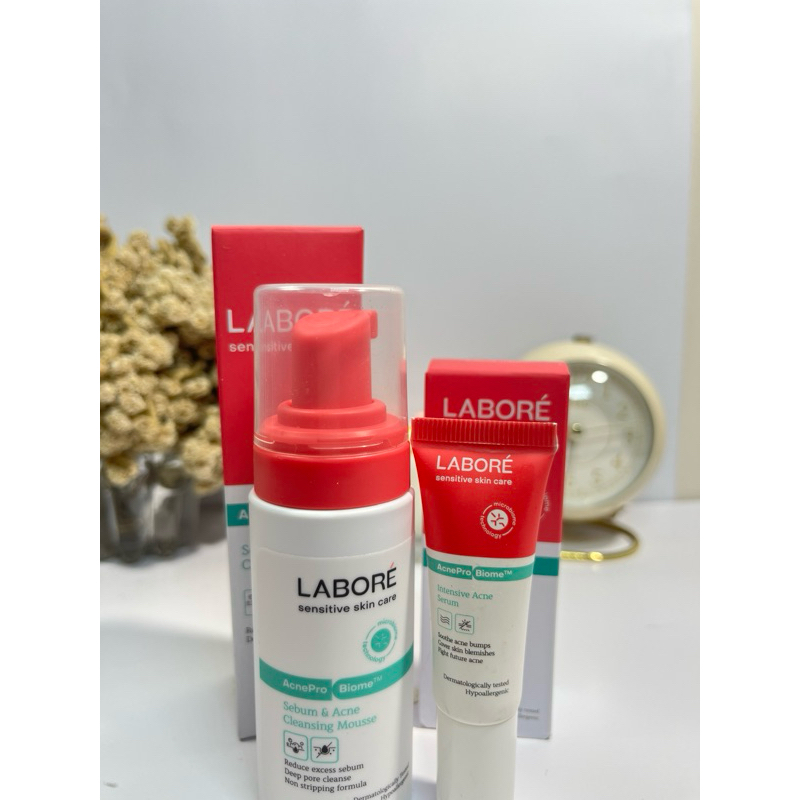 Preloved Labore Intensive Acne Serum 7ml mini travelsize & Facial wash cleansing mousse