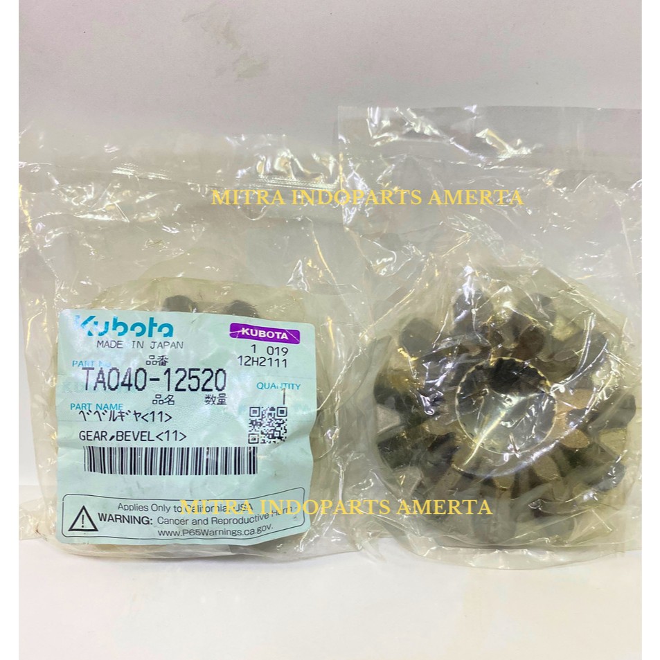 GEAR BEVEL DEPAN L3608 (11 GIGI) KUBOTA TA040-12520 GENUINE