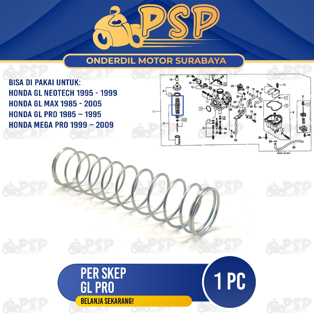 Per Skep GL Pro - Pir Peer Sekep Gas Vacum Vakum Karbu Koil Honda GL Max Neotech Mega Pro Megapro