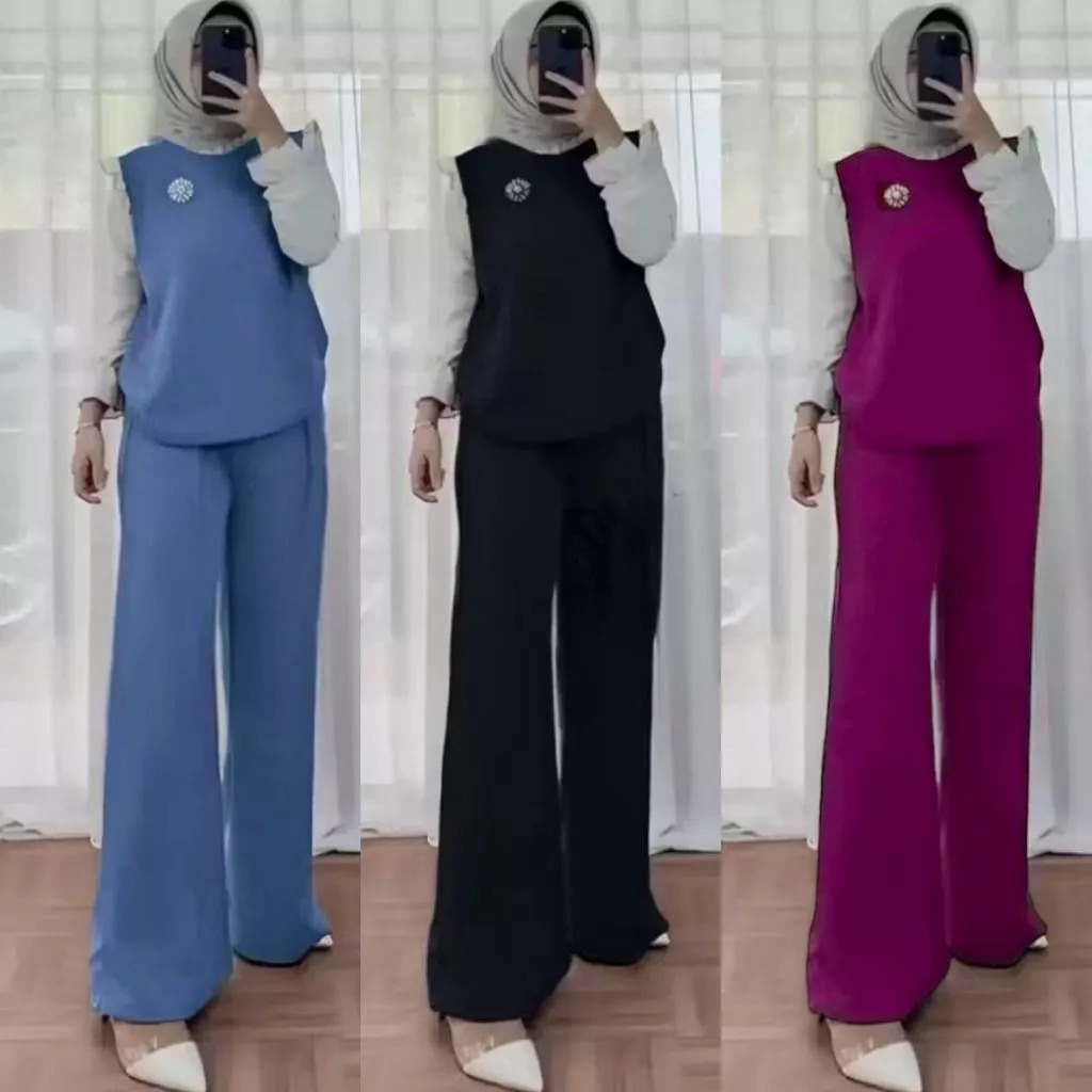 AYANA ONESET CRINKLE AIRFLOW LD 110 // SETELAN AYANA // ONE SET POLOS // SETELAN WANITA // SET WANIT