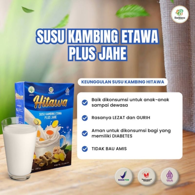 

HITAWA SUSU KAMBING ETAWA PLUS JAHE | HITAWA RAWAT OTOT SENDI 200 gr