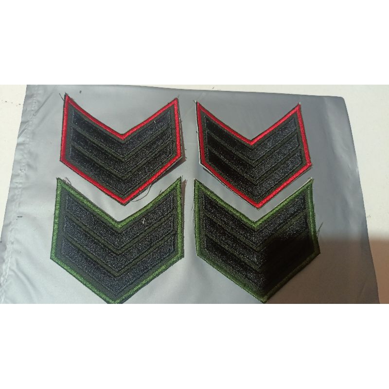[READY STOK] LANGSUNG KIRIM pangkat SERKA Lis hijau/merah/hitam PDL TNI AD BORDIR