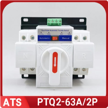 ATS 63A 2P Automatic Transfer Switch 63A 2P Otomatis untuk PLN dan Genset Inverter 2P 63A