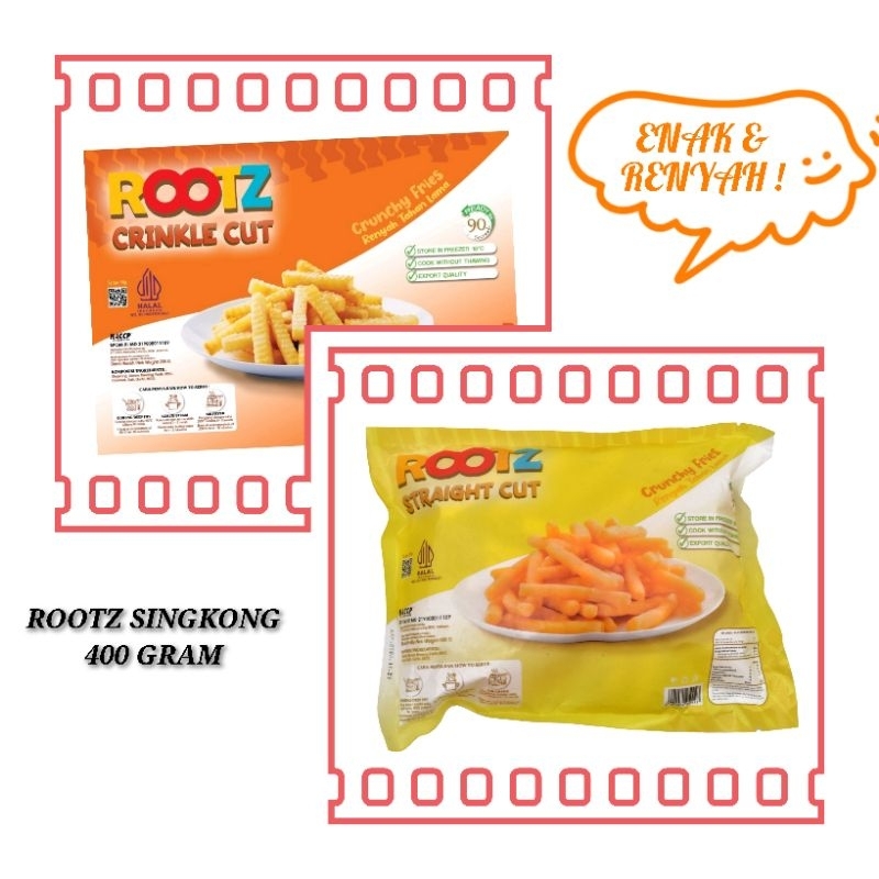 

Rootz Crinkle Cut | FROZEN FOOD | Stick Singkong Goreng 400Gram