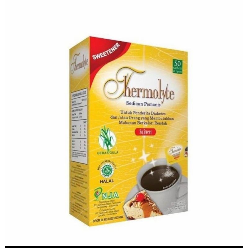 

Thermolyte Diet Sugar isi 50 sachet - Gula diabetes rendah kalori