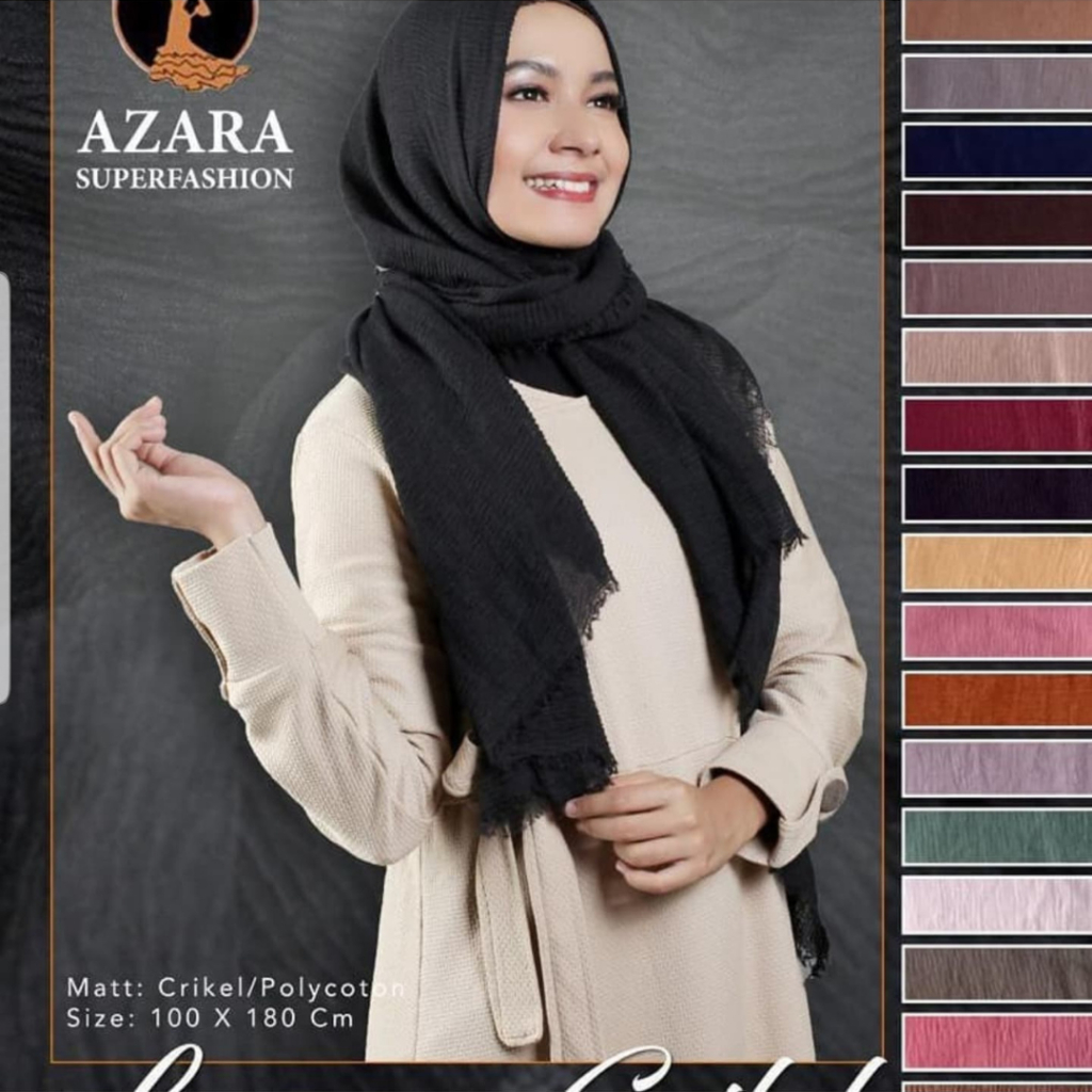 Pashmina Crinkle Hitam // Crincle Shawl // Pashmina Kusut