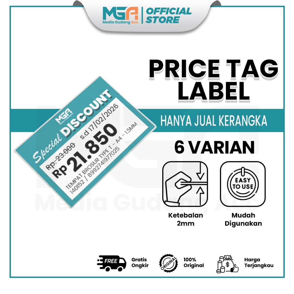 

Price Tag Akrilik Tempel Perekat / Tag Harga Display / Label Harga Akrilik Tipe Lem - Minimarket / Supermarket