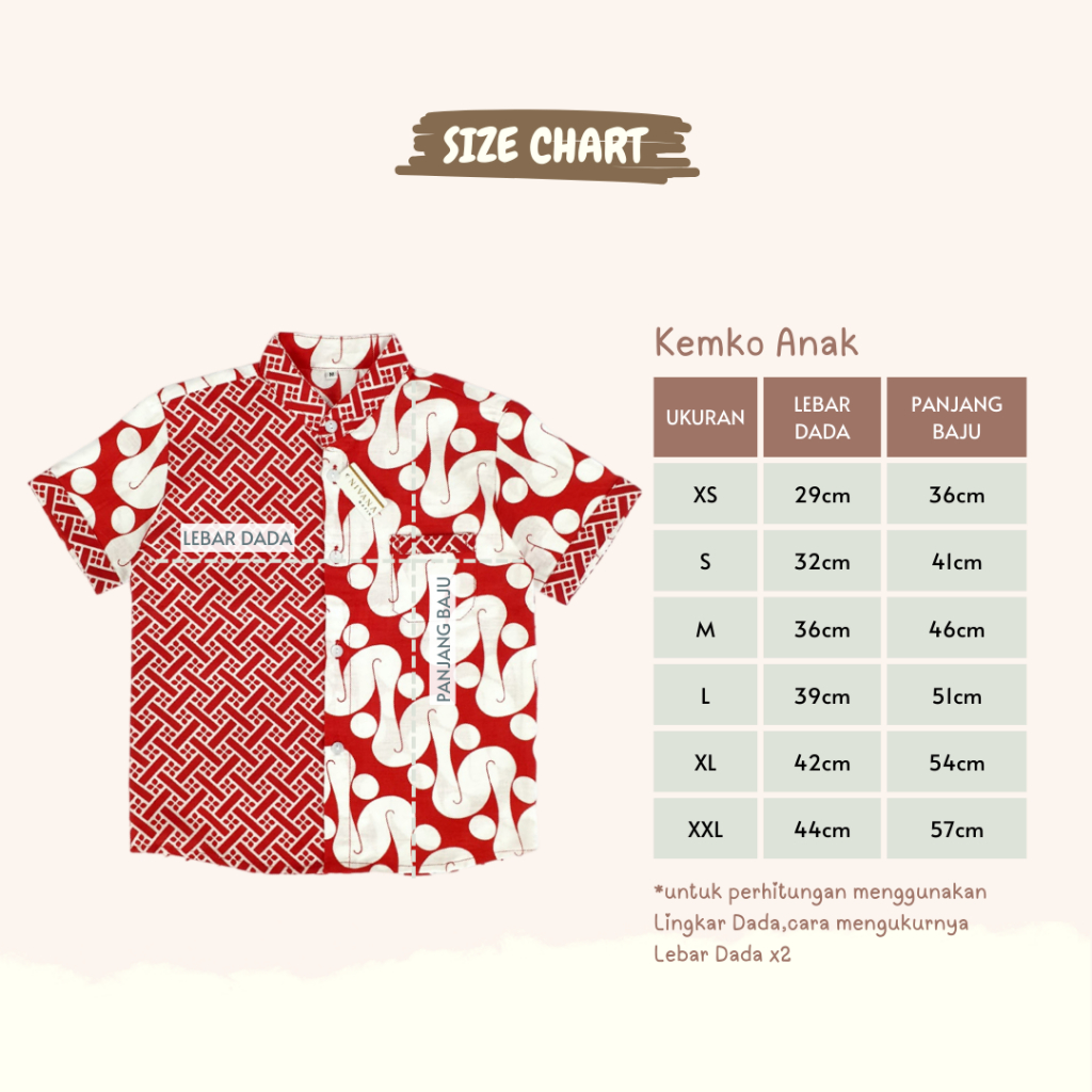 Cuci Gudang  Atasan Batik Anak Kemeja Koko Kemko Blus Anak Perempuan Kombinasi Merah Putih Bisa