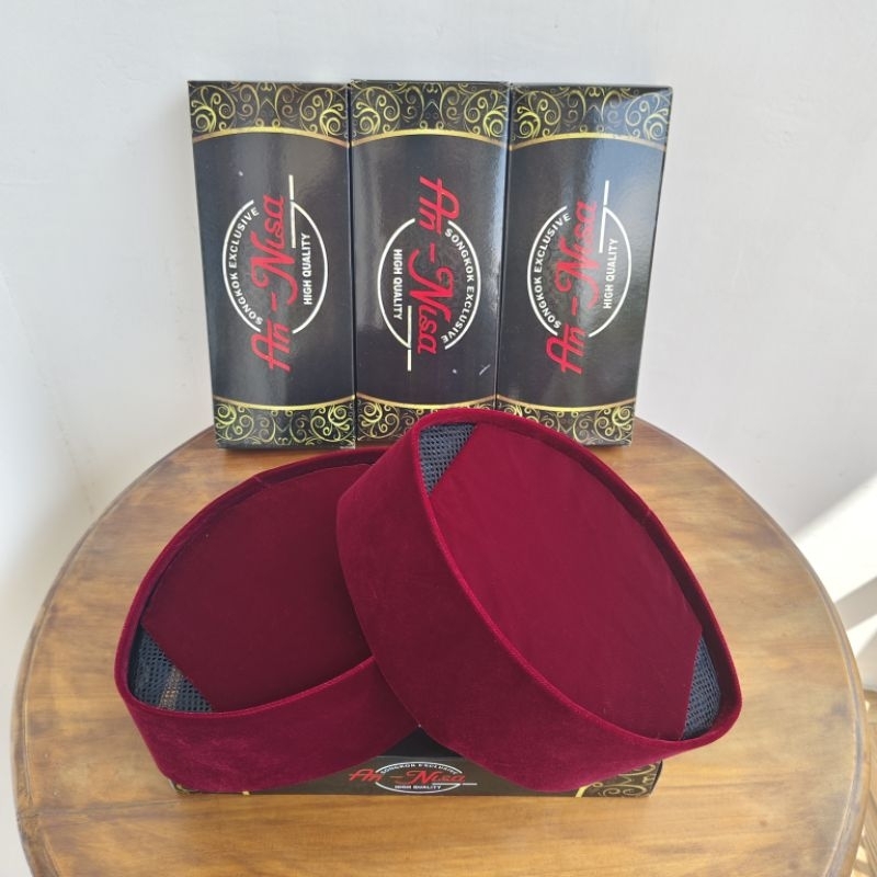 Peci songkok kopiah annisa ac merah marun maron premium