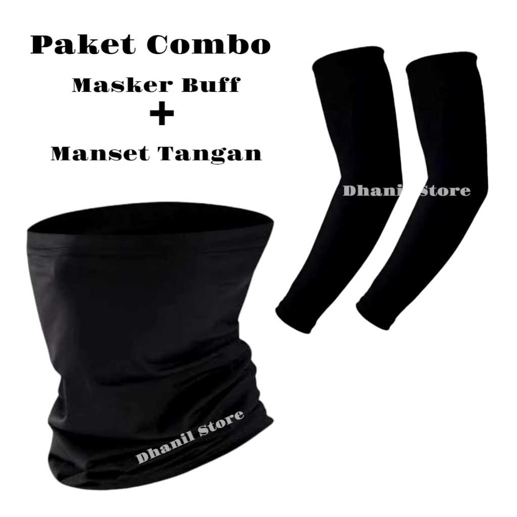 Manset Tangan Panjang Tebal Combo Baff Masker Pria