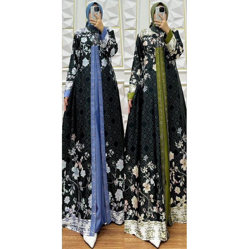 GAMIS PESTA ARMANI AMANDA / GAMIS PESTA ARMANI SILK MIX VELVET / gamis pesta ARMANI SILK / Armani si