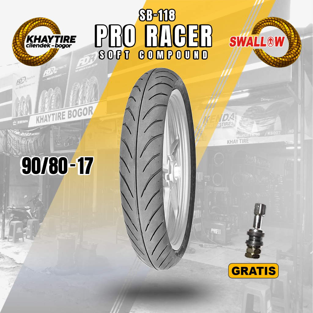 Ban Motor Soft Compound SWALLOW PRO RACER 90/80 Ring 17 Tubelesss