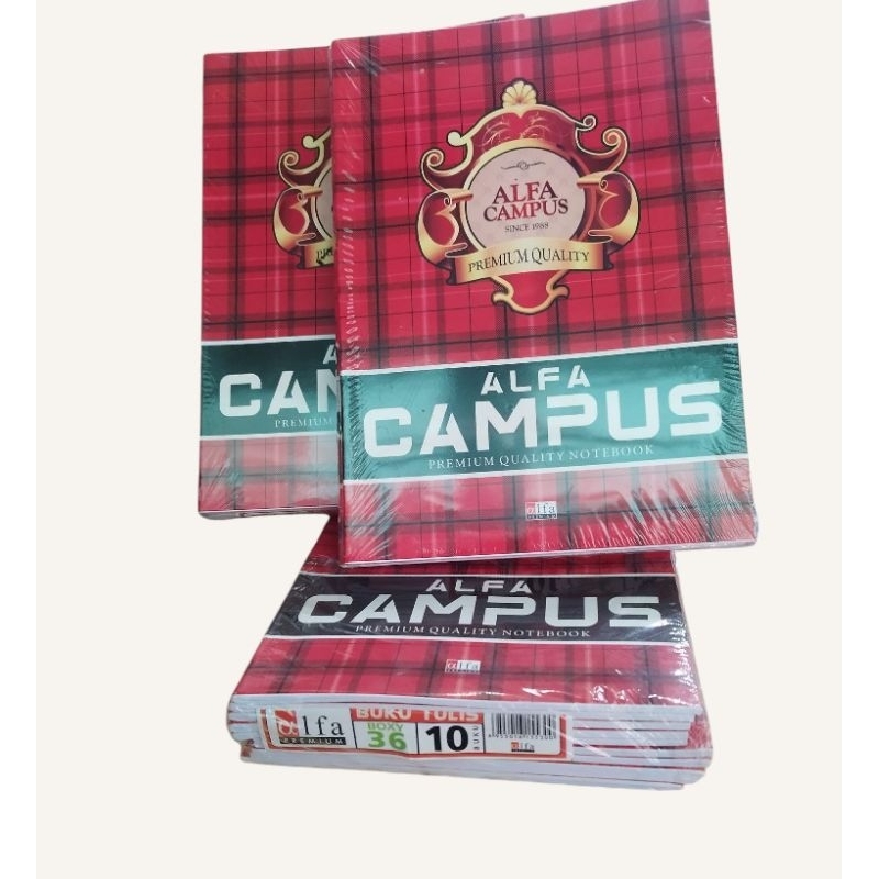 

buku tulis alfa campus 36 lembar, ukuran besar, isi 36 lembar 1 pack 10 buku
