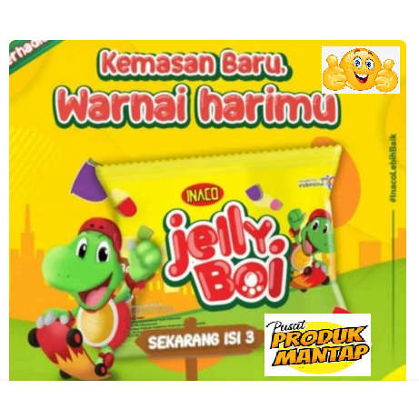 

Jelly Boi Inaco 1 Renceng x 10 Pak, Isi 3 Cup Jelly Per Bungkus - Food