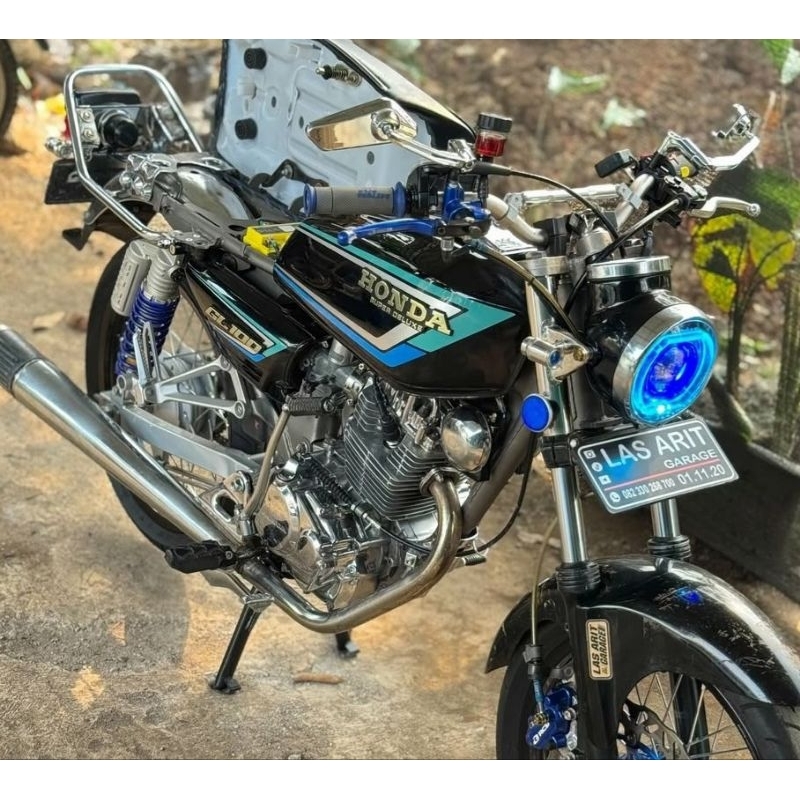 Striping GL100 GL125 1992 hitam lis hijau Sticker GL 100 GL 125 Lis Hijau Sticker lis Decal Standar 