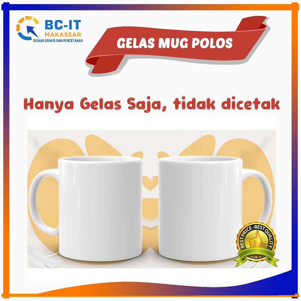 Mug Putih Polos - Gelas Polos Coating Sublim